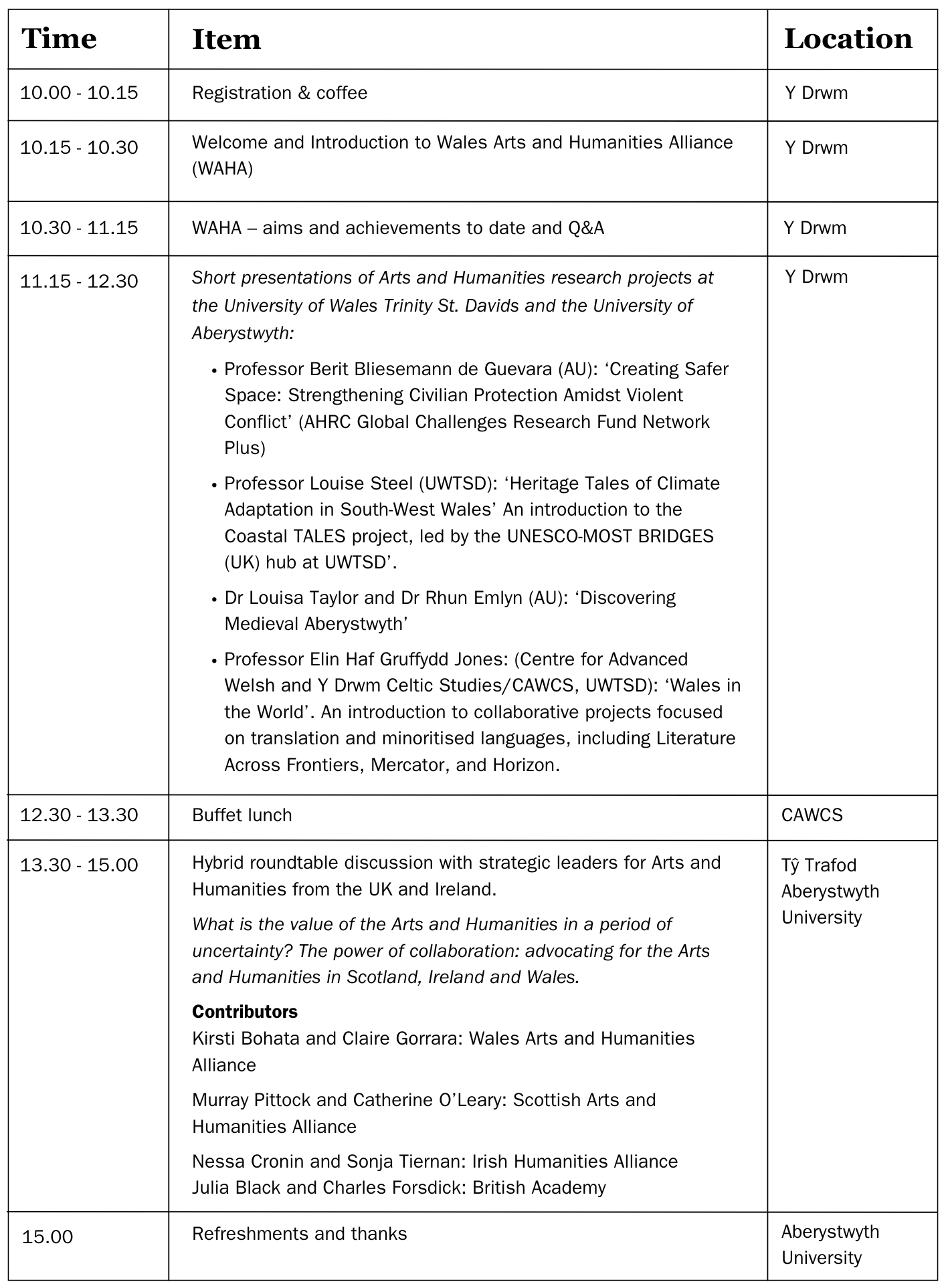 WAHA event programme