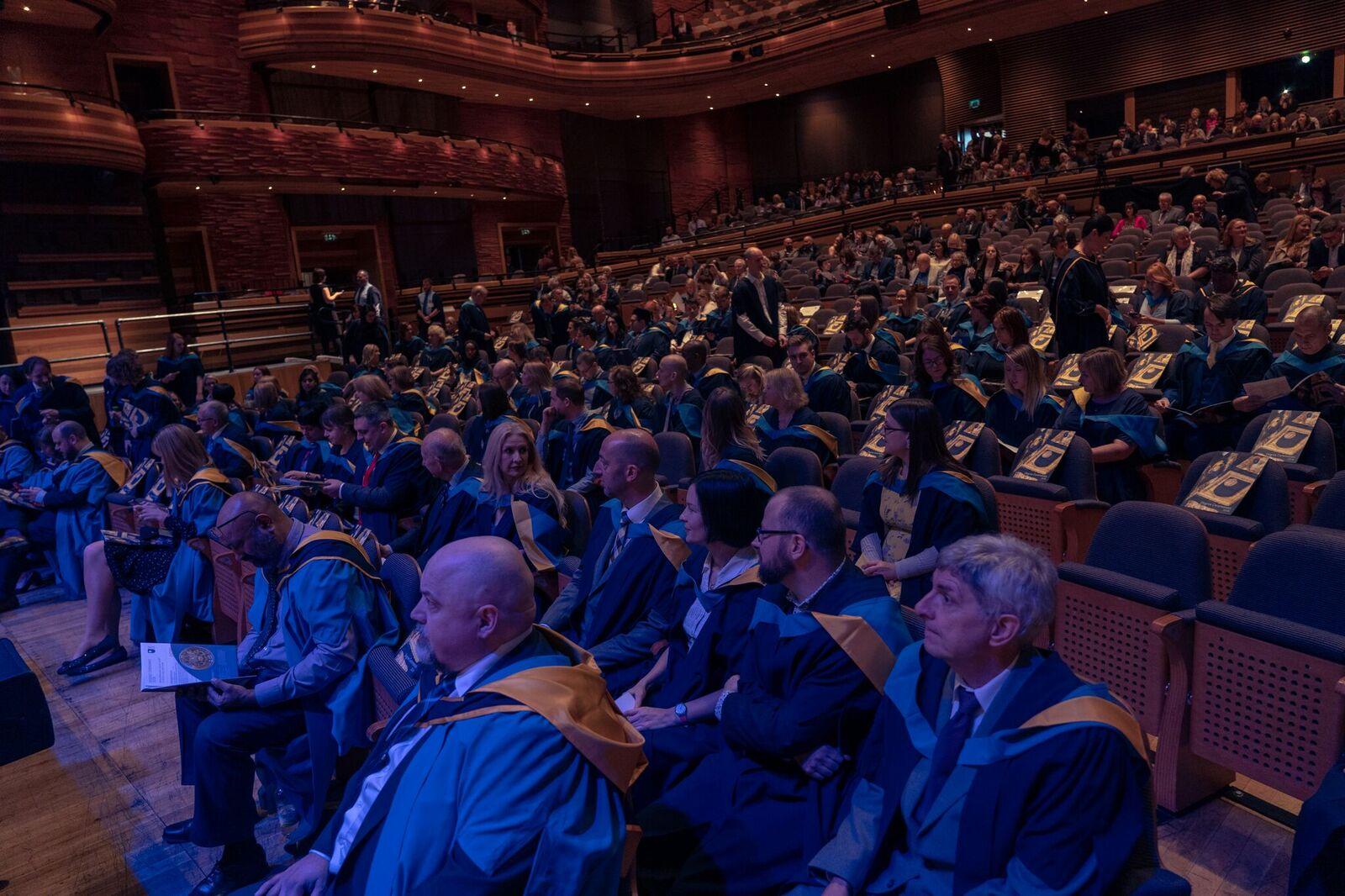 A photo of a graduation ceremony