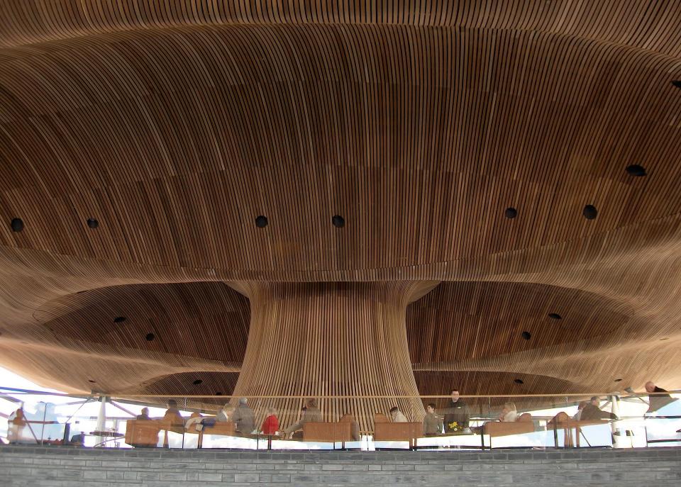 Interior shot of the Senedd