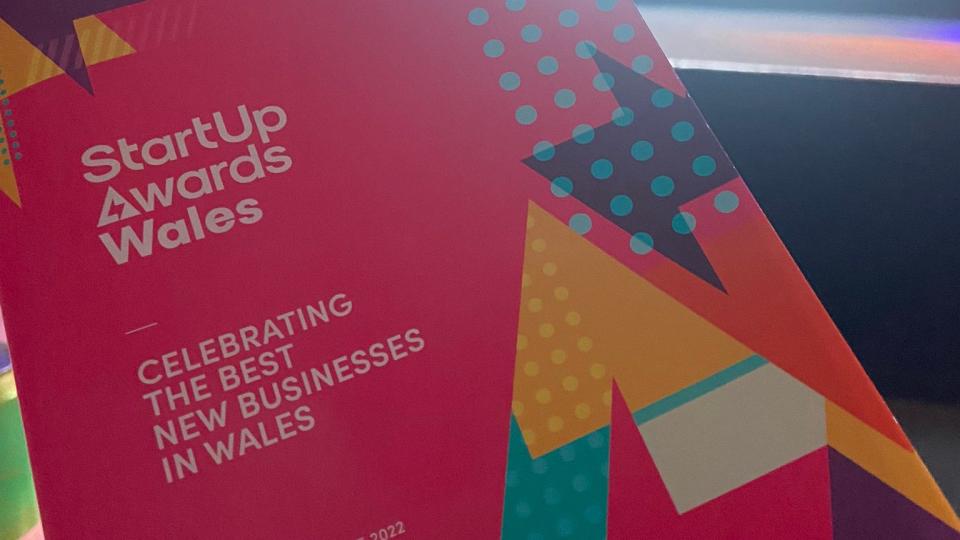 Close up photo of the StartUp Awards brochure
