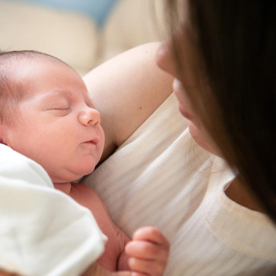 Mother holding a baby