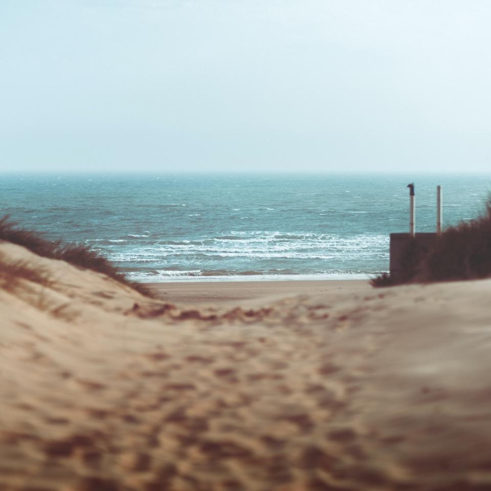 A sandy path down to beach and the sea