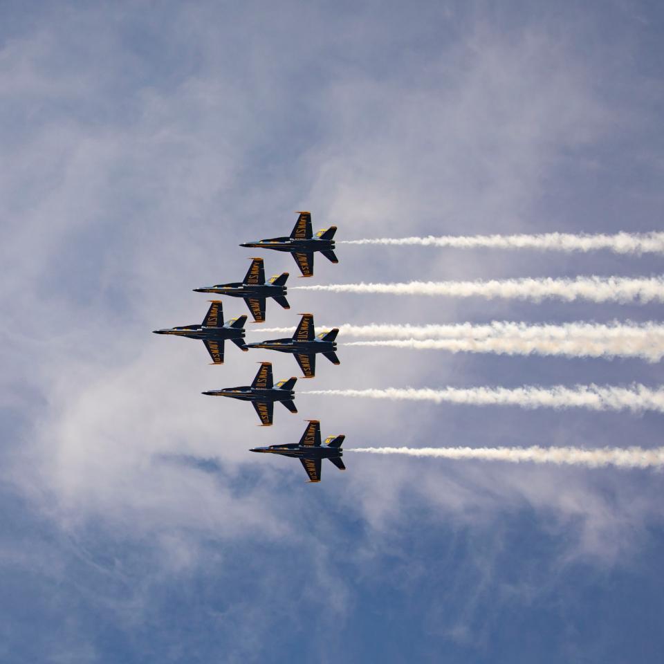 Fighter jets flying in formation