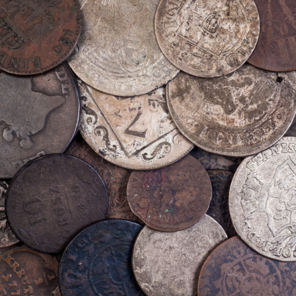 Old metal coins