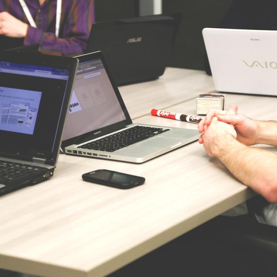 Laptops on desk