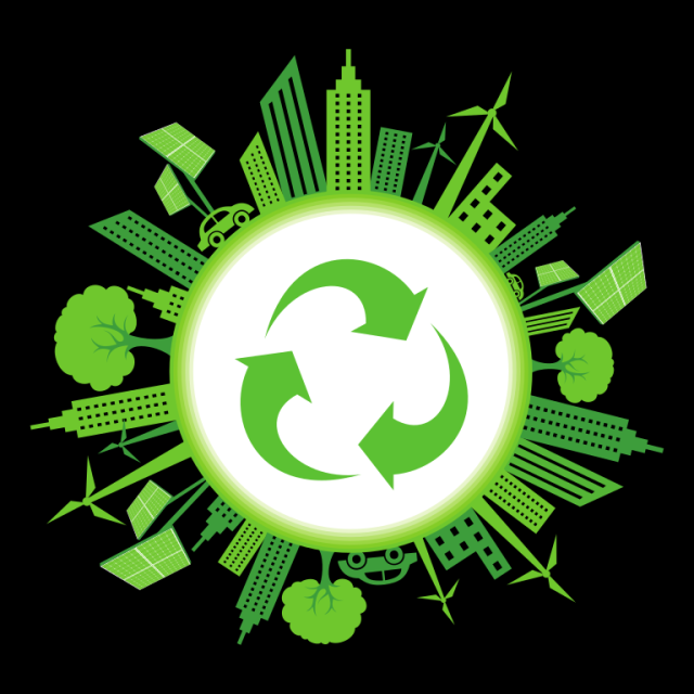 Green circular economy icon