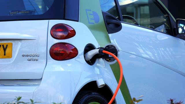 Electric vehicle being charged up