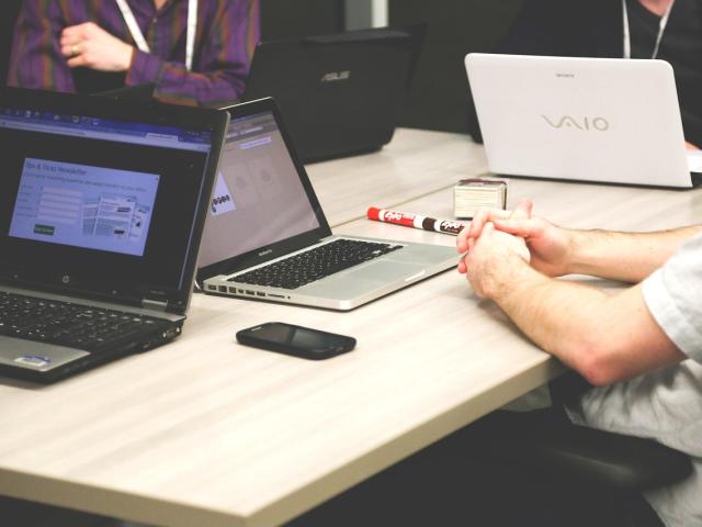 Laptops on desk